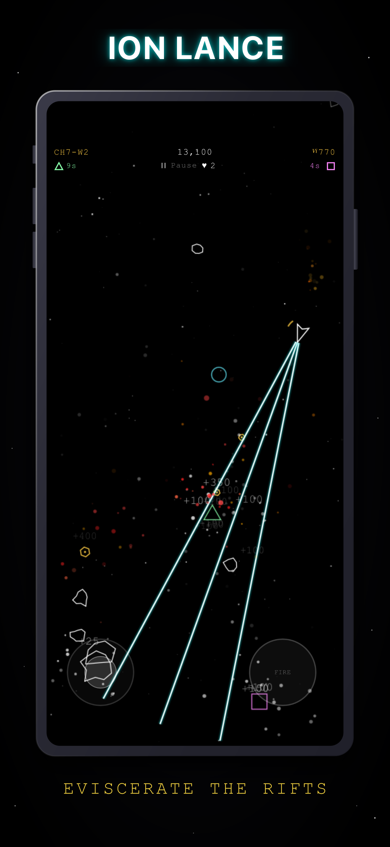 Rift Drifter on iPhone: Ion Lance, sustained beam